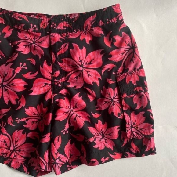 Catalina Black and Pink Floral Hawaiian Style Shorts Size M - Picture 11 of 11